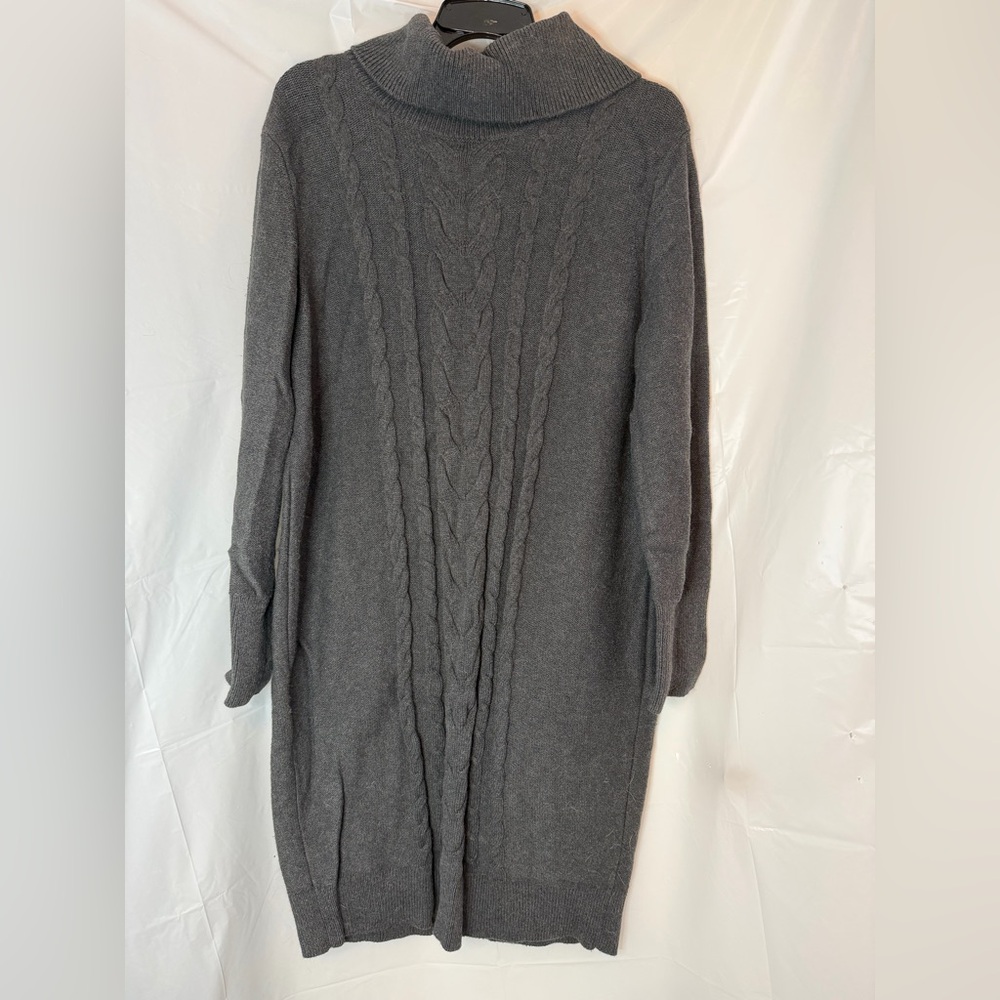 Banana Republic Dark Gray Knit Sweater Dress Sz Lg